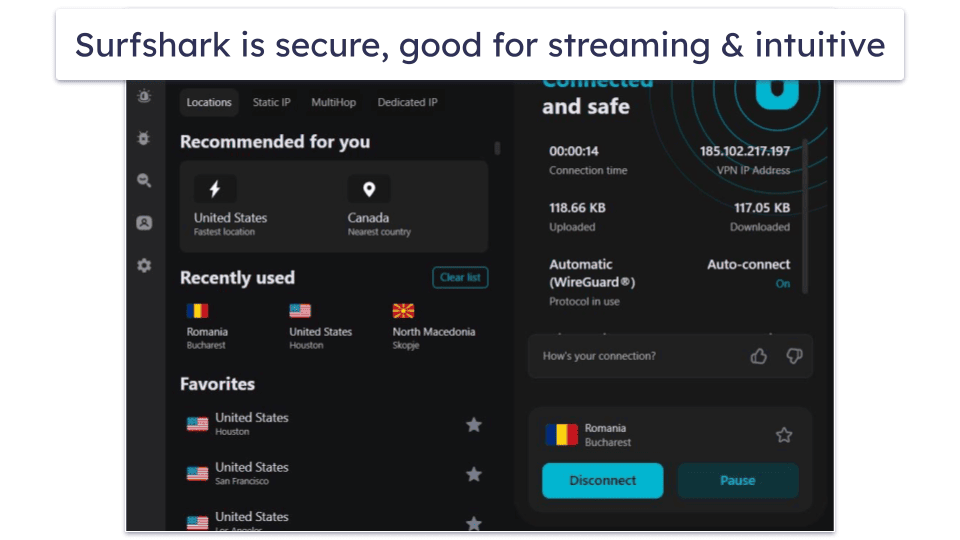 🥉3. Surfshark — Secure VPN With a Feature-Rich Antivirus Add-On