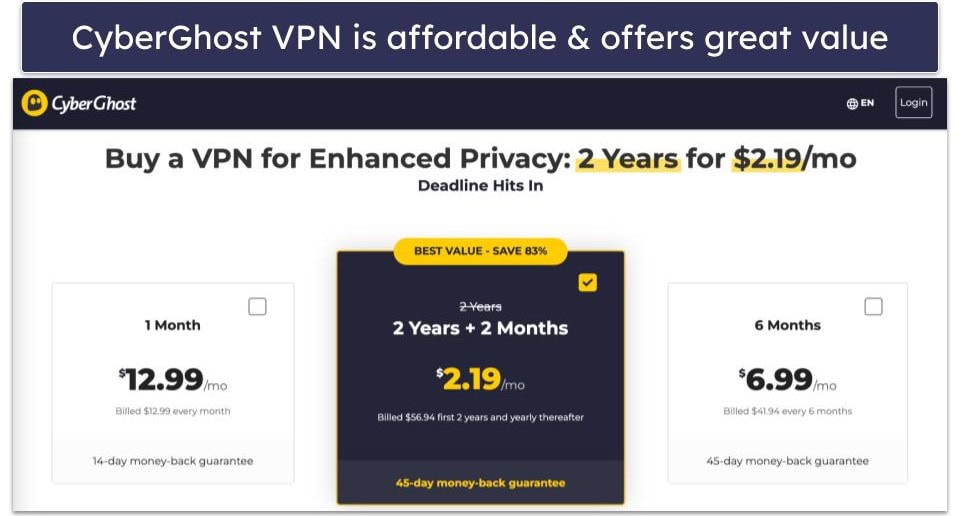 CyberGhost VPN Plans &amp; Pricing