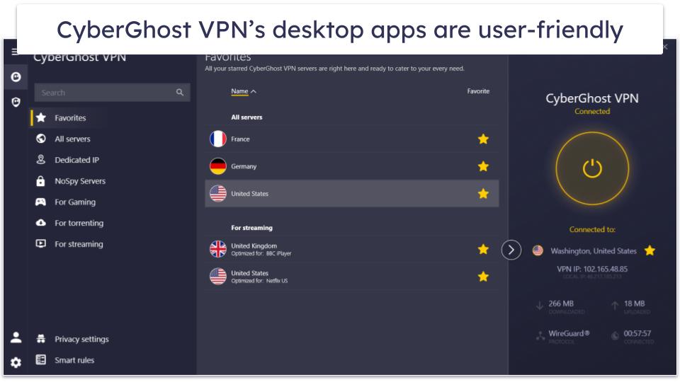 CyberGhost VPN Ease of Use: Mobile &amp; Desktop Apps