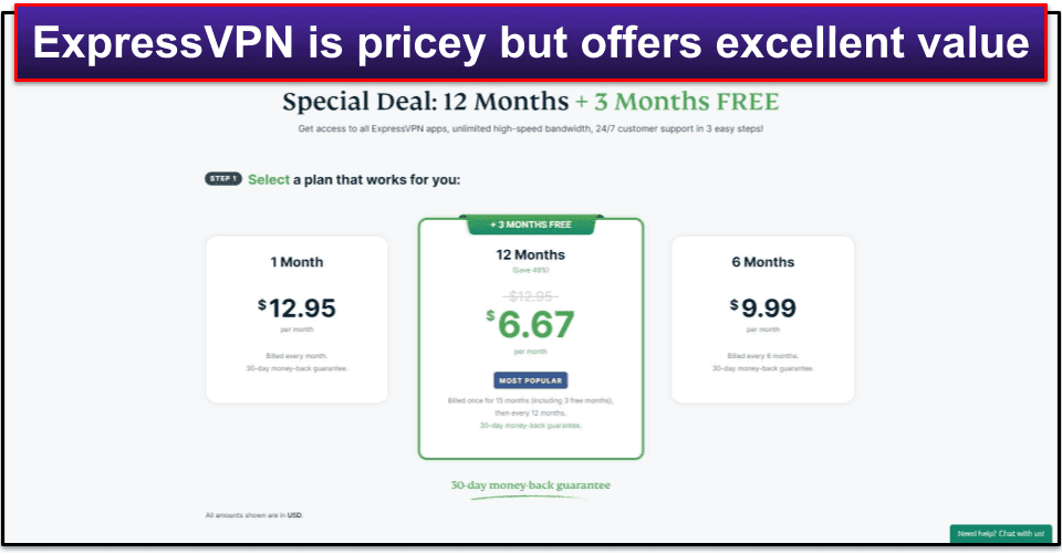 ExpressVPN Plans &amp; Pricing