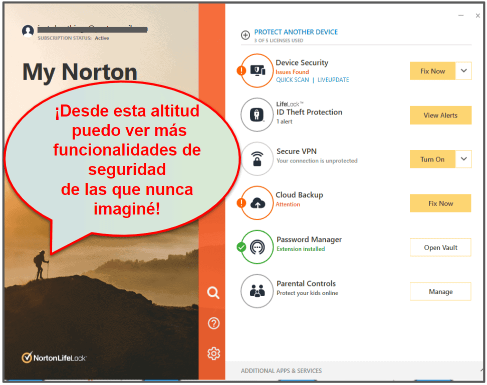 Facilidad de uso y configuración de Norton 360
