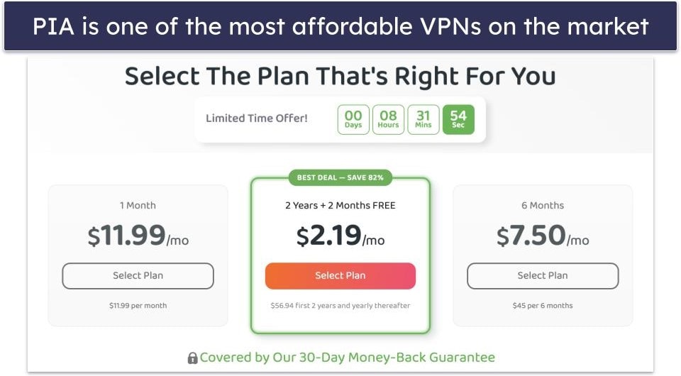 🥈2. Private Internet Access (PIA) — Flexible, Fast + Highly Versatile Great for Streaming &amp; Torrenting