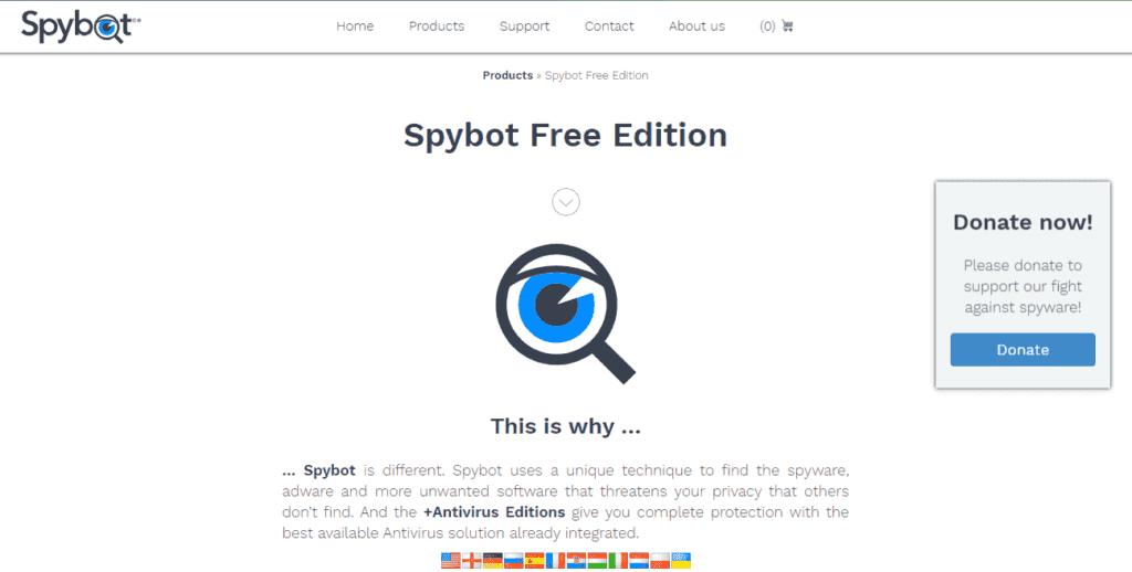 Bonus. Spybot – Search and Destroy – Beste voor gevorderde gebruikers