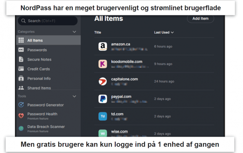 4. NordPass — Meget Intuitivt Grænseflade + Synkronisering på Flere Enheder