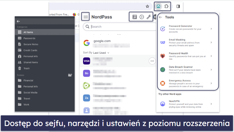 4. NordPass — Bardzo intuicyjny interfejs + synchronizacja wielu urządzeń