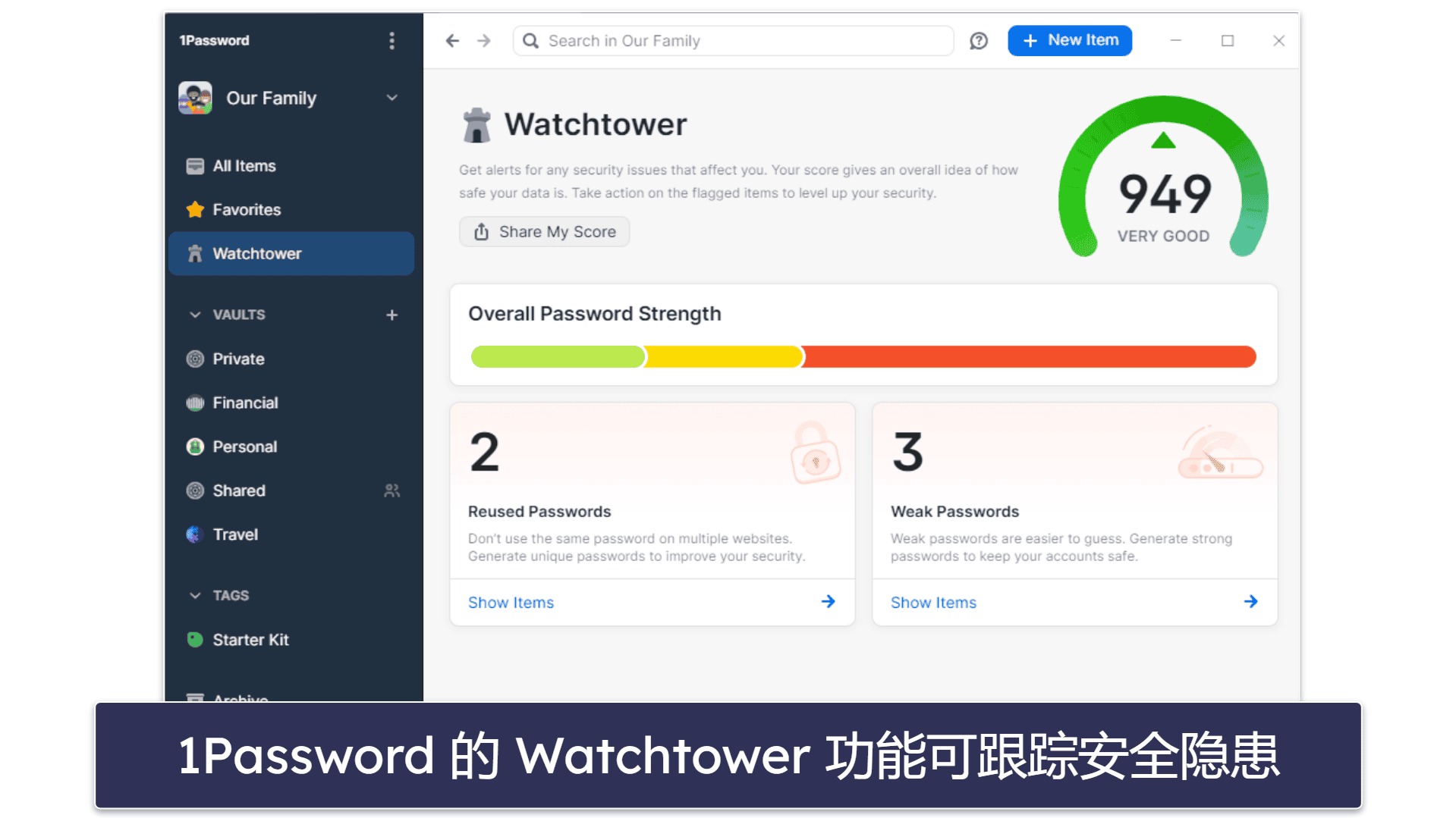 🥈2. 1Password:功能丰富,适合家庭用户(非免费)