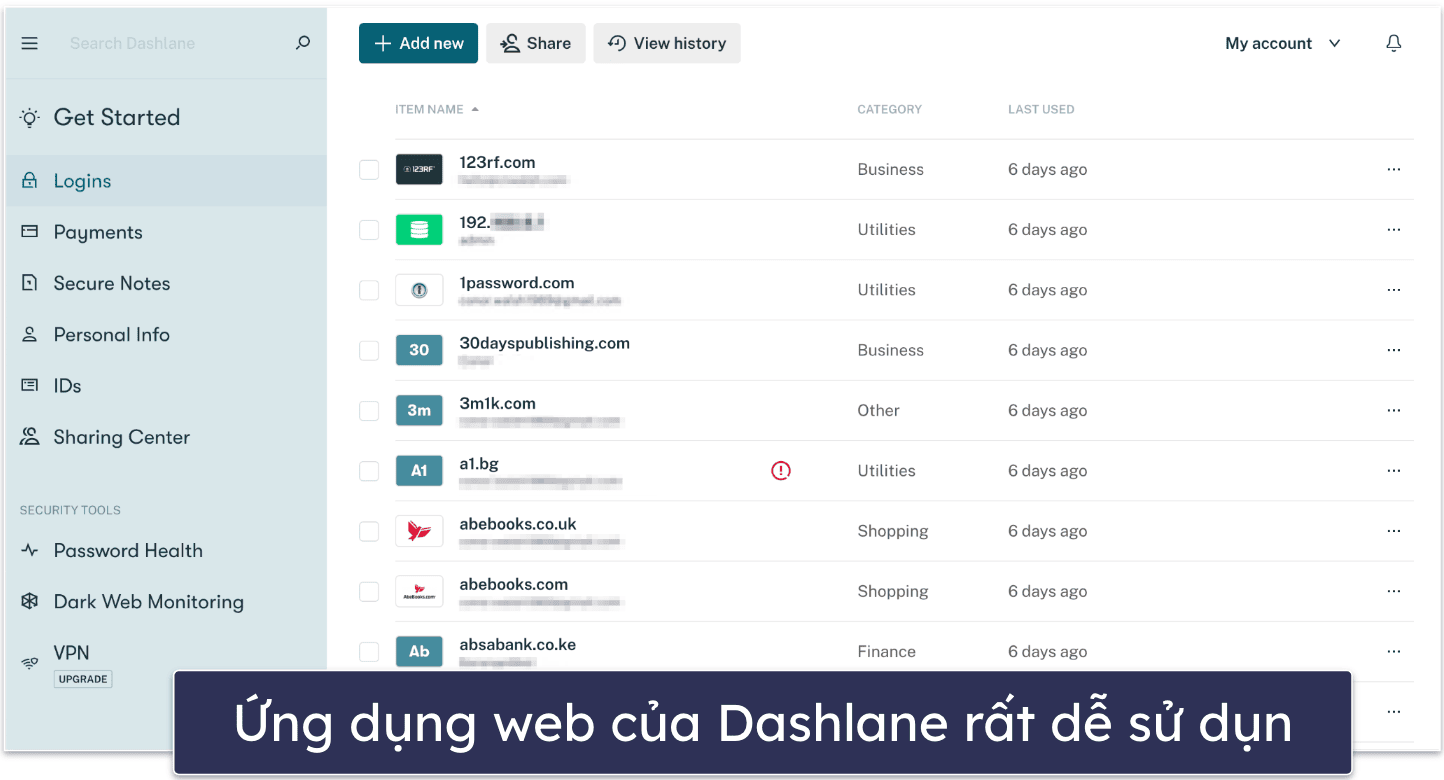 🥇1. Dashlane – Trình quản lý mật khẩu miễn phí tổng thể tốt nhất trong 2026