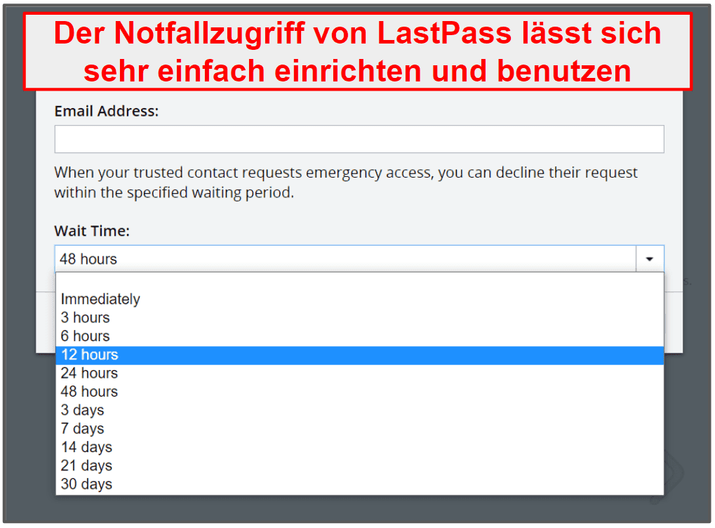 Sicherheitsfunktionen von LastPass