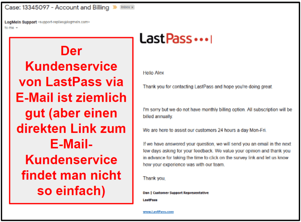 LastPass Kundenservice