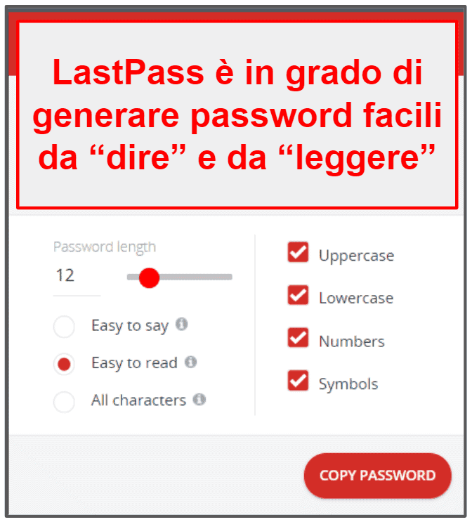 Funzionalità di sicurezza di LastPass