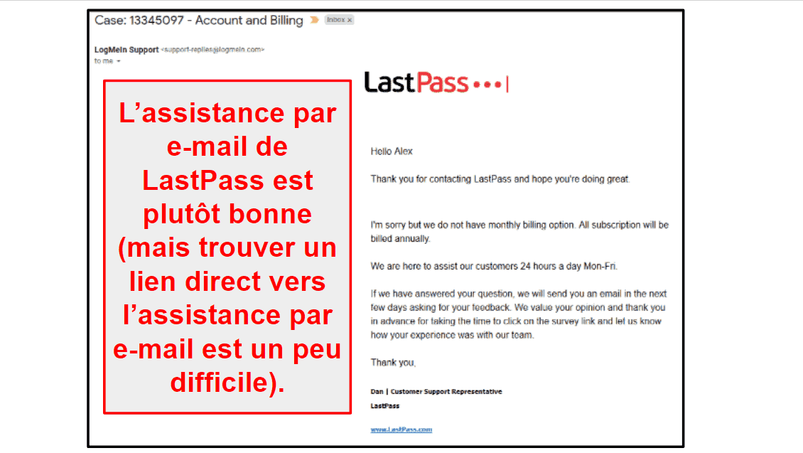 Assistance client LastPass