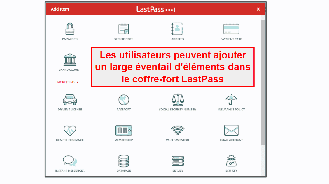 Fonctionnalités de sécurité de LastPass