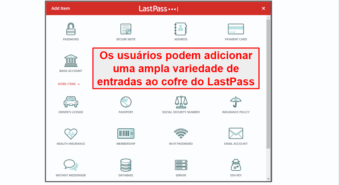 Recursos de segurança do LastPass