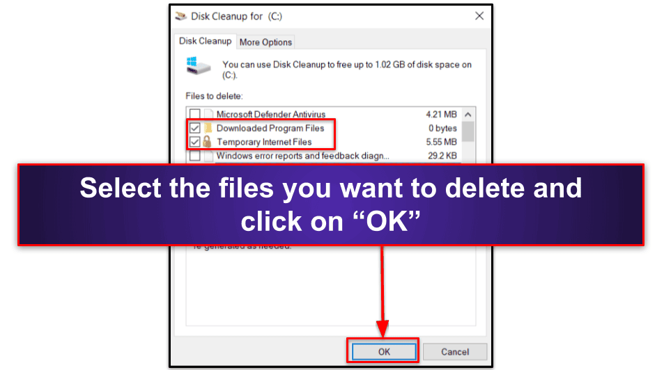 5. Delete Large Files (Manually &amp; With Disk Cleanup)
