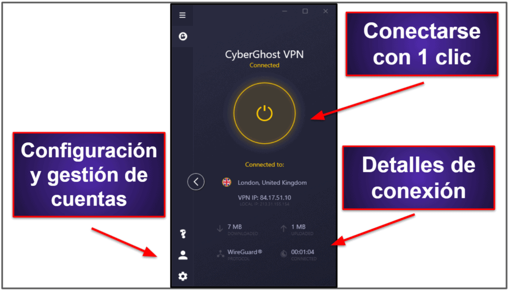 Facilidad de uso de CyberGhost VPN: Apps móviles y de ordenador