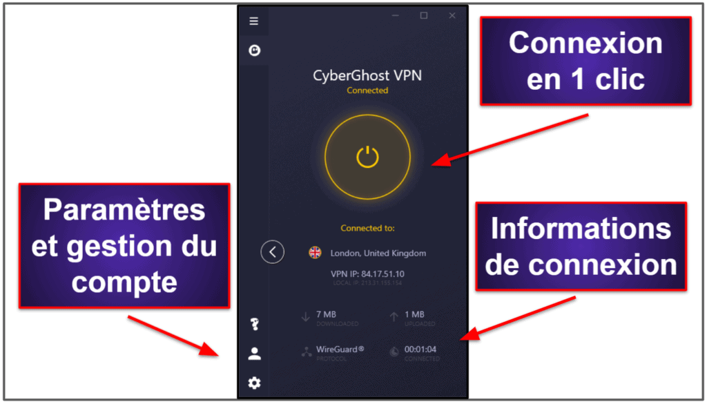 Facilité d’utilisation de CyberGhost VPN : Applis mobiles et de bureau