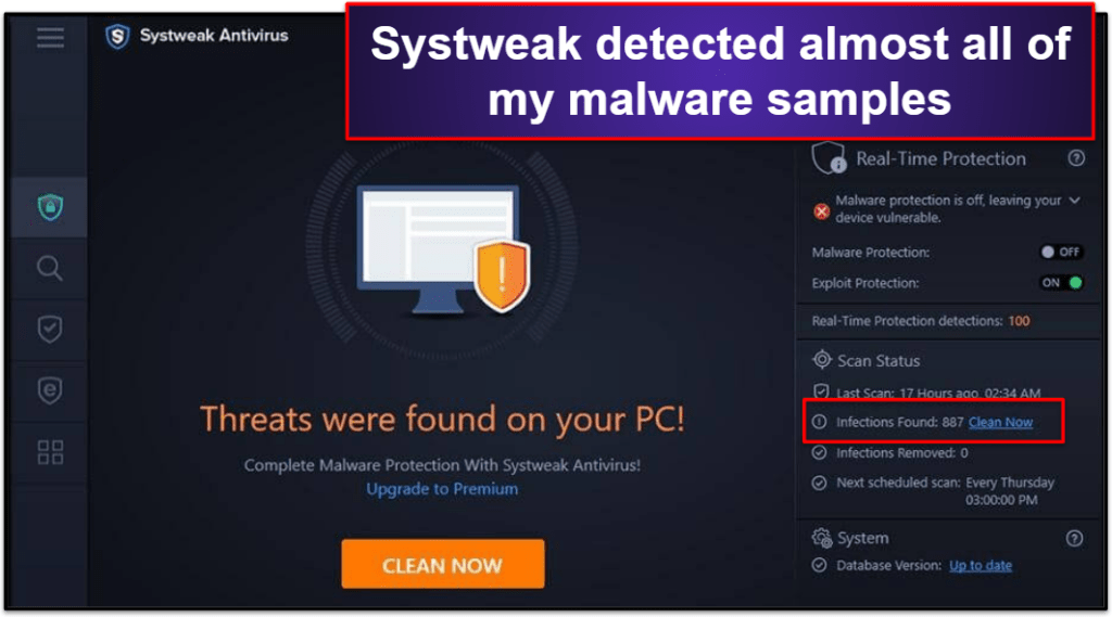 Systweak Antivirus Security Features