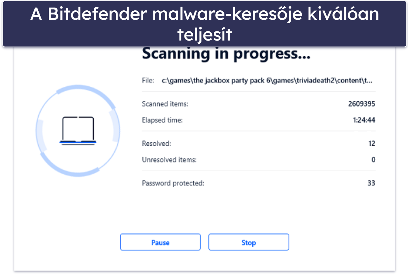 🥈2. Bitdefender Antivirus Free for Windows — Erőforráskímélő, fejlett kártevők elleni és webes védelemmel