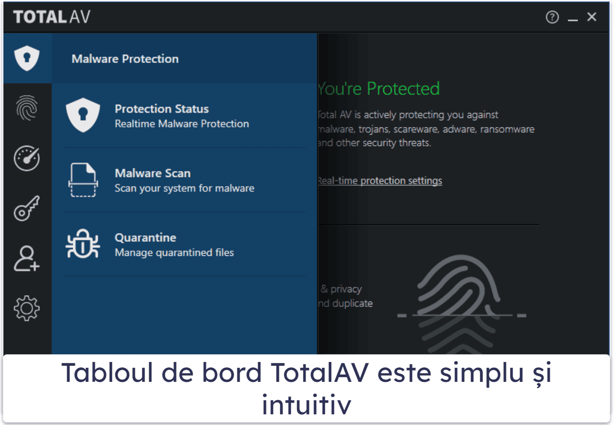 4. TotalAV Antivirus Gratuit — Cel mai intuitiv antivirus gratuit