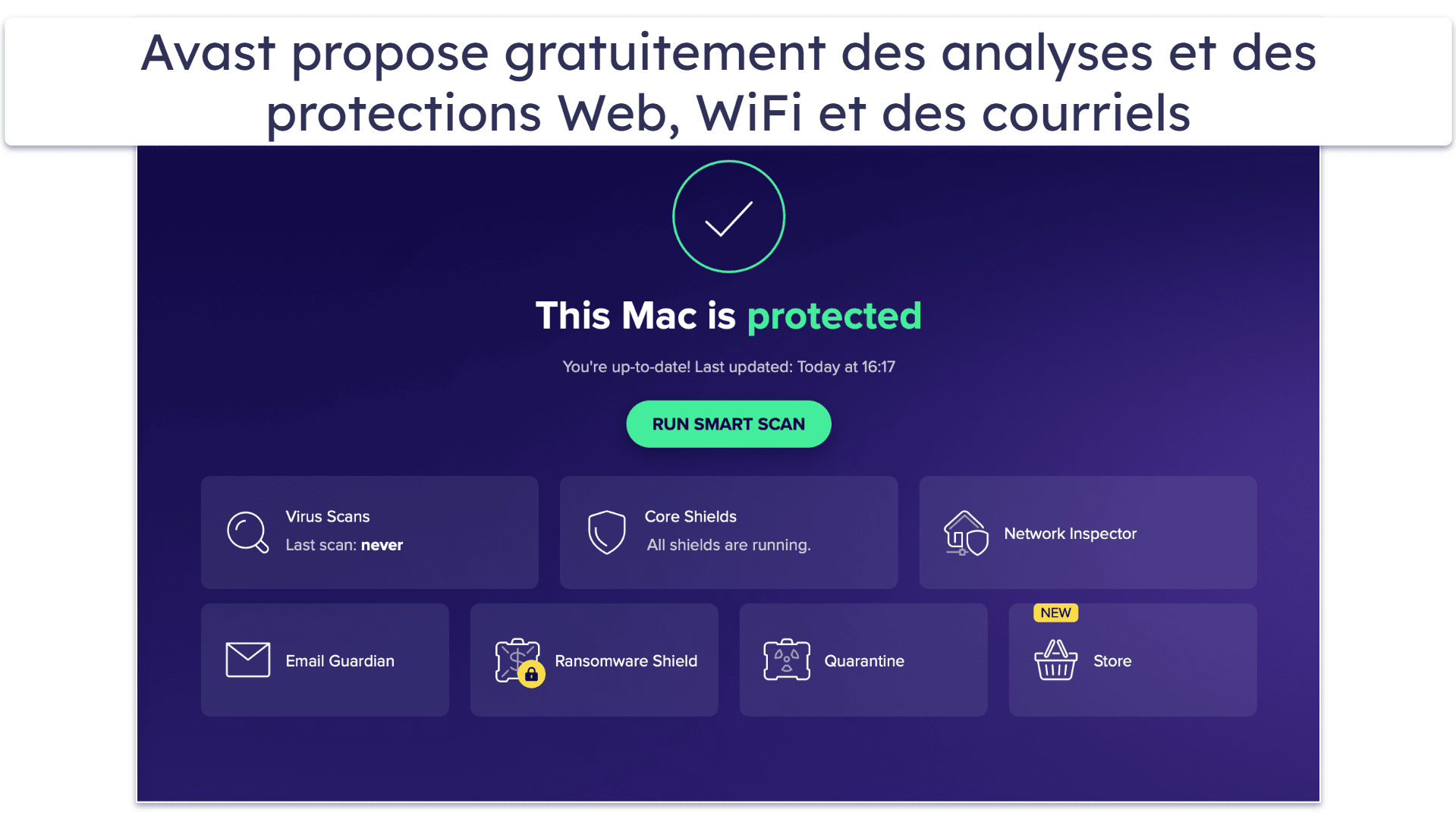6. Avast Free Antivirus pour Mac : protection en temps réel, Web et courriel basique