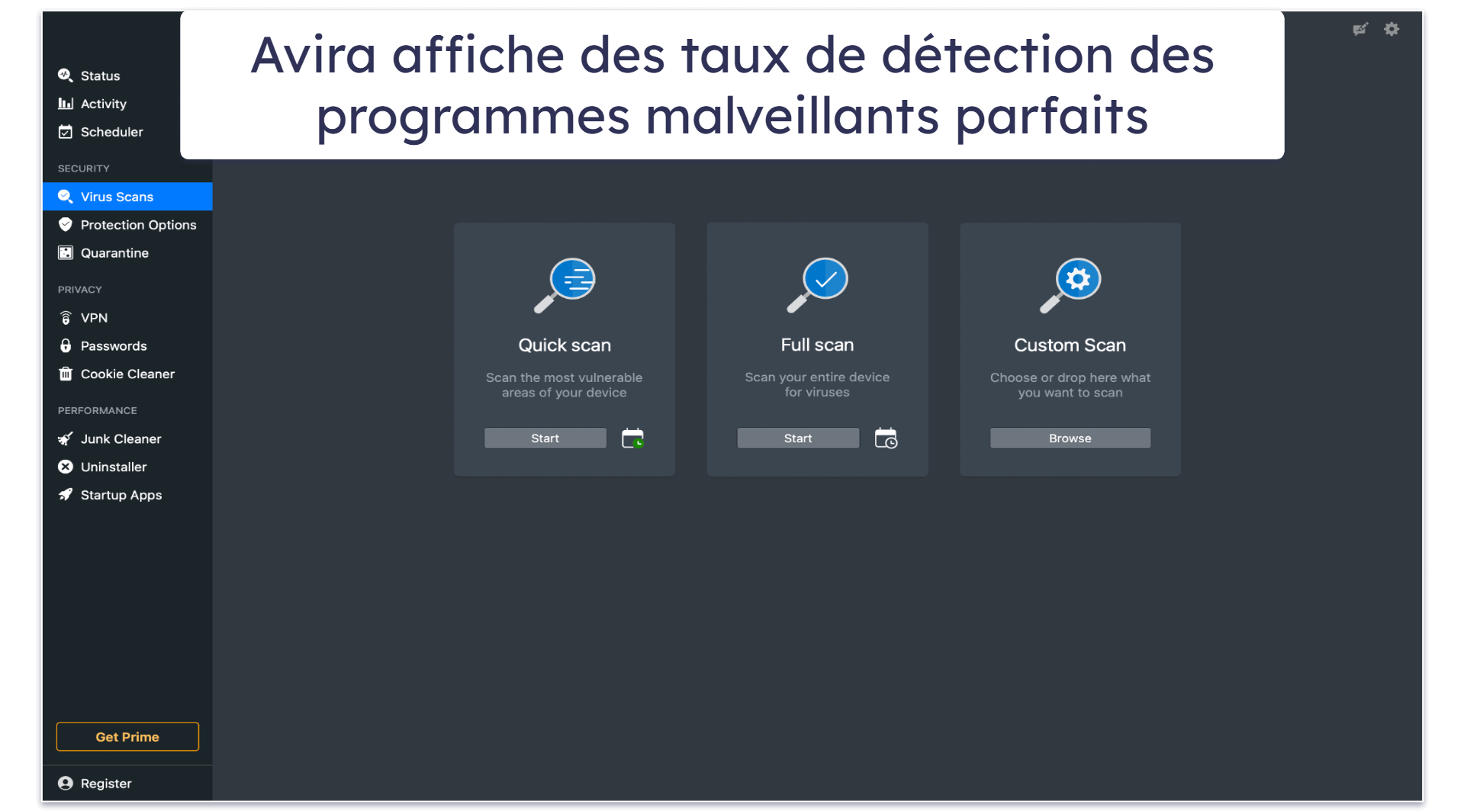 5. Avira Free Security pour Mac : scanner antivirus avancé + suppléments intéressants gratuits