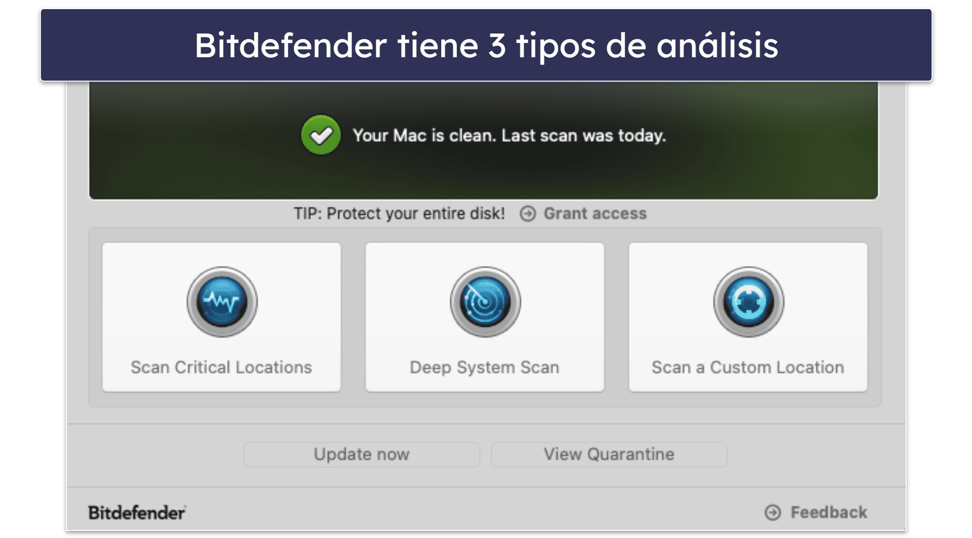 3.🥉 Bitdefender Virus Scanner for Mac: Su análisis de malware es excelente y está basado en la nube