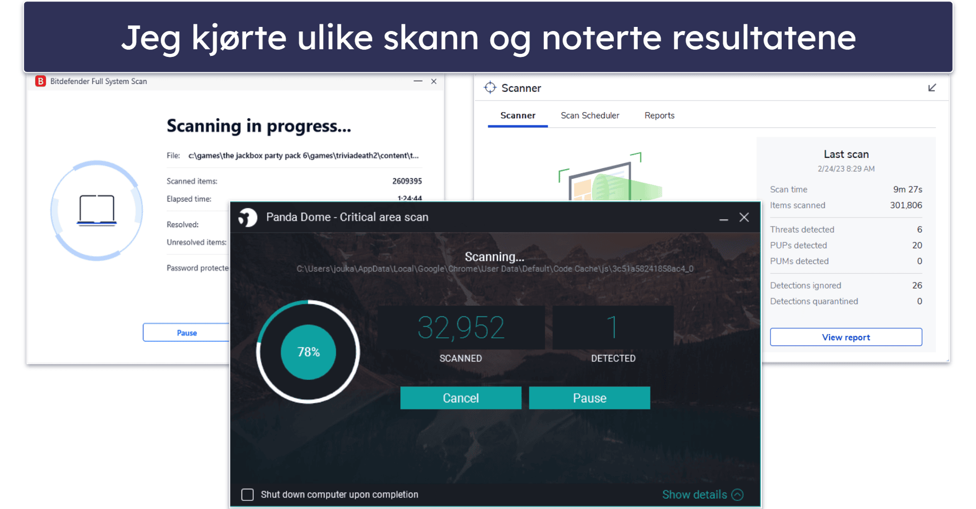 Testmetode: Sammenligning og rangeringskriterier