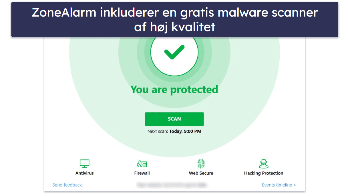 9. ZoneAlarm – Effektiv malwarescanner med en gratis firewall