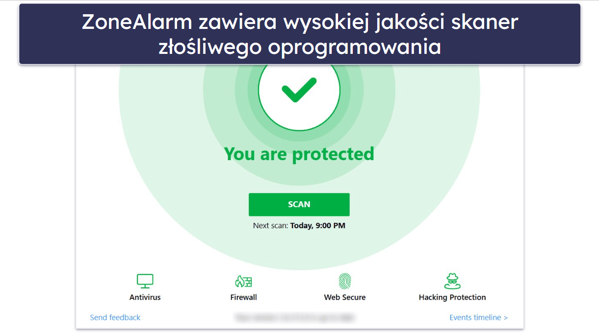 9. ZoneAlarm: Skuteczny skaner malware z darmową zaporą sieciową