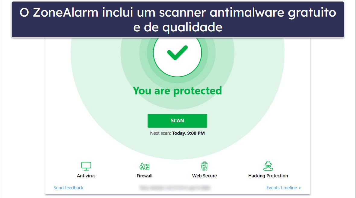 9. ZoneAlarm — Scanner antimalware eficaz com firewall gratuito
