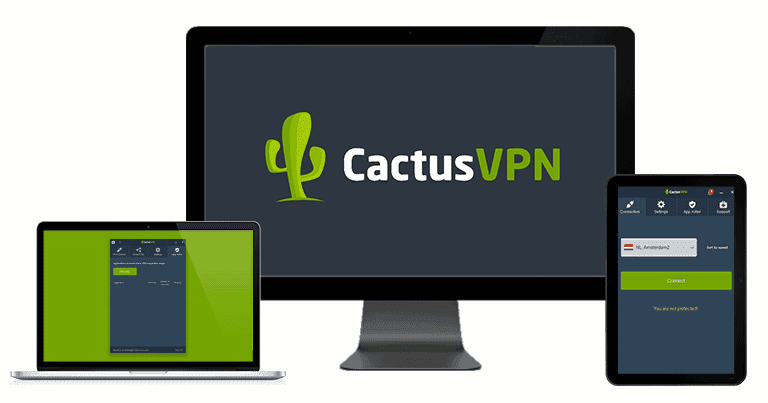 🥉 3. CactusVPN — 3-дневная бесплатная пробная версия VPN с возможностью подключения неограниченного количества устройств одновременно