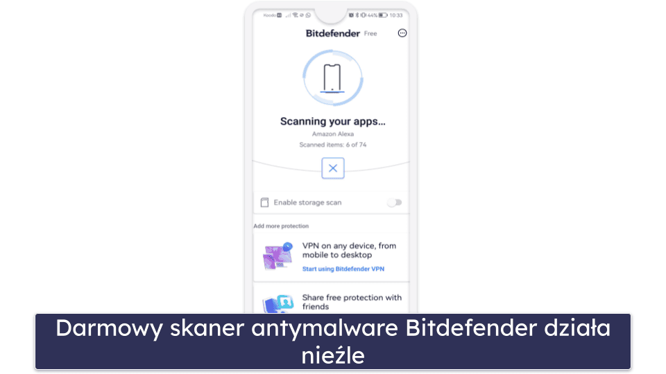 3. Bitdefender – intuicyjna aplikacja zapewniająca doskonałą ochronę przed złośliwym oprogramowaniem