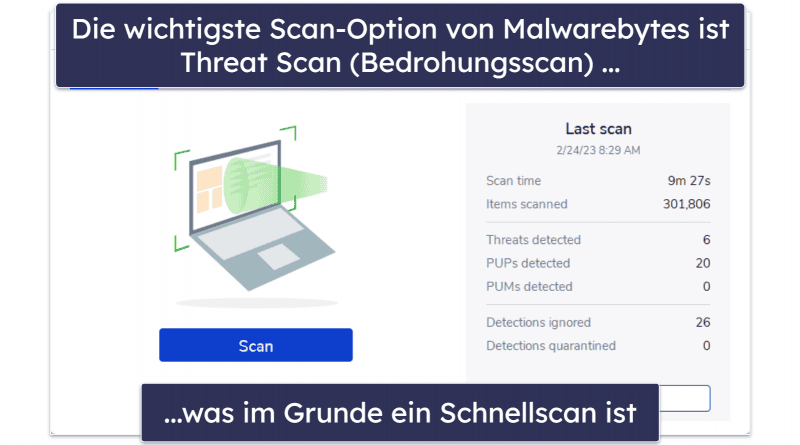 8. Malwarebytes Free – minimalistischer Virenscanner
