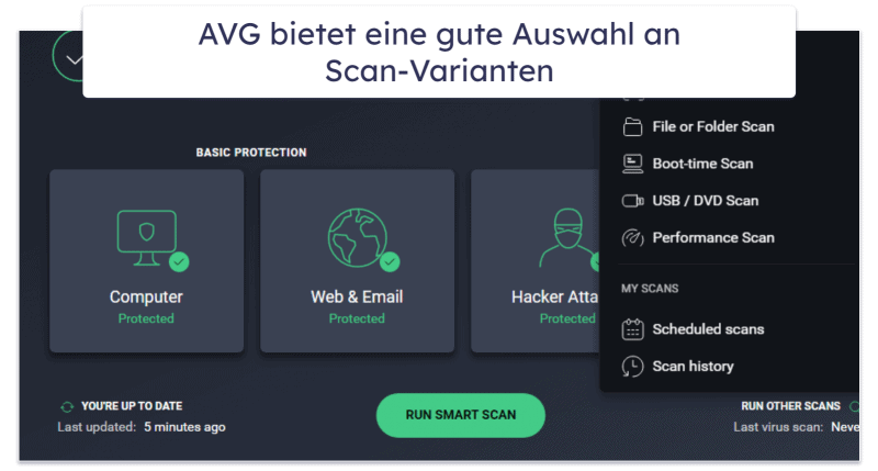 9. AVG AntiVirus Free – solider Malware-Scanner mit Schutz für Dateien