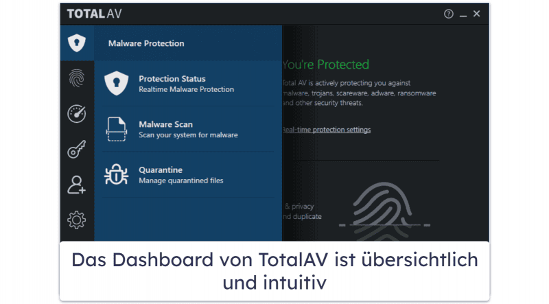 4. TotalAV Free Antivirus – intuitivster kostenloser Antivirus