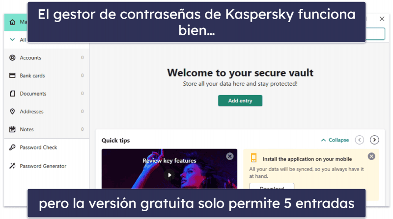 6. Kaspersky Free: buena gama de funciones gratuitas