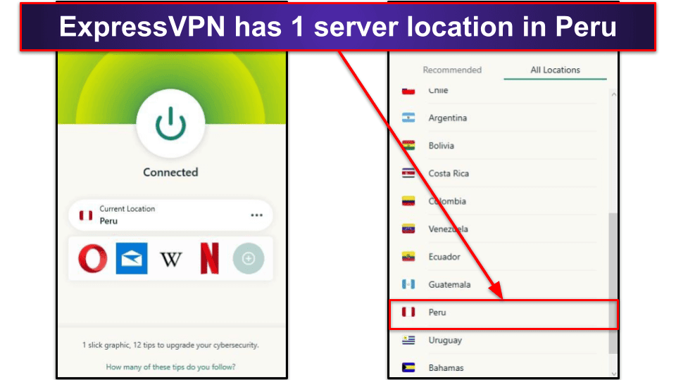 🥇1. ExpressVPN — Best VPN for Getting a Peruvian IP Address
