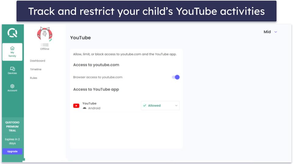 🥇 1. Qustodio — Best Parental Control App for Keeping Kids Safe on YouTube in 2024