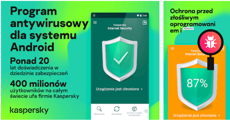 5. Kaspersky Mobile Antivirus Free — łatwy w użyciu z dobrym skanowaniem na żądanie