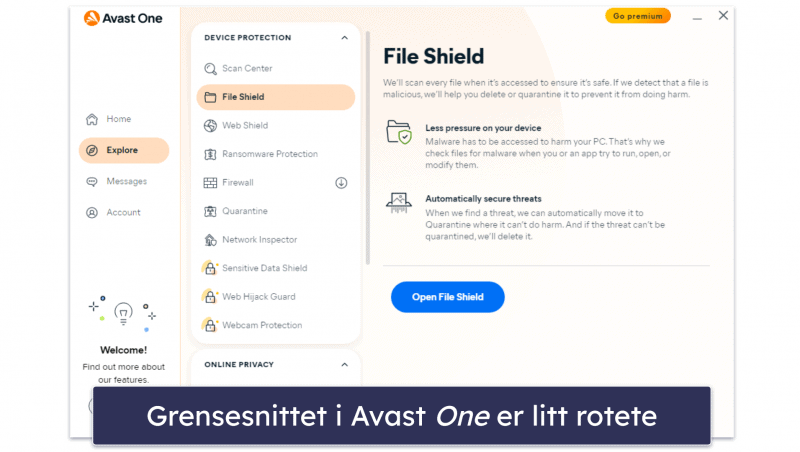 5. Avast One Essential – effektivt antivirus med gode personvernverktøy