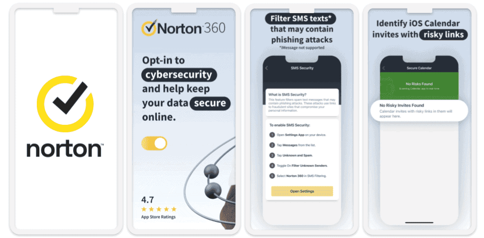 1.🥇 Norton Mobile Security — Best premium antivirusapp for iOS