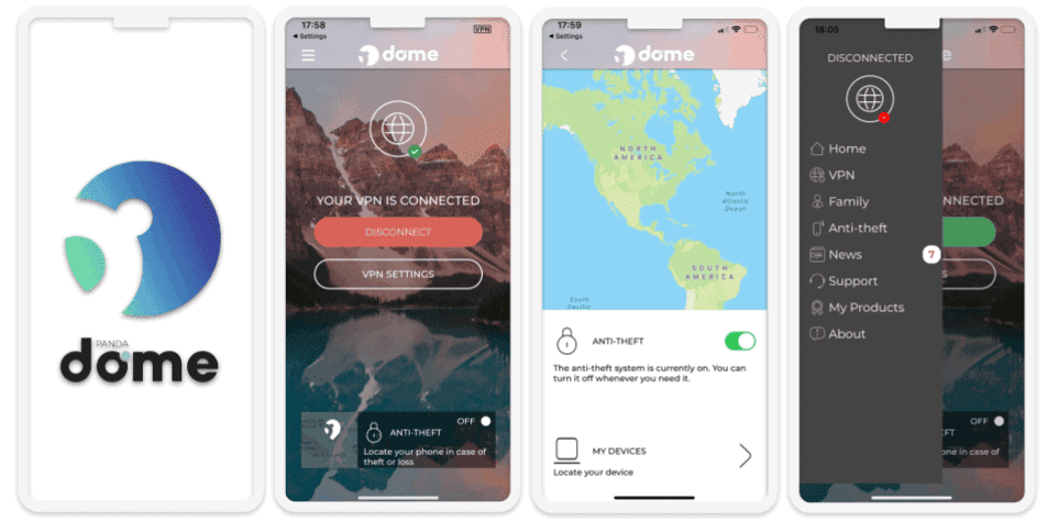 7. Panda Dome for iOS — Nauwkeurige GPS-tracker en degelijke gratis VPN