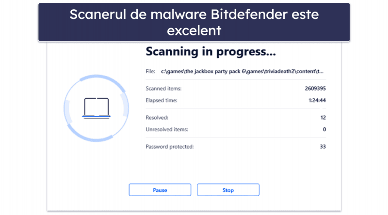🥈2. Bitdefender Antivirus Free pentru Windows — Ușor și cu Protecții Avansate Web și anti Malware