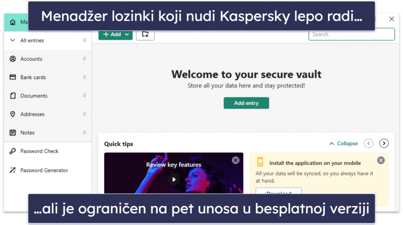 6. Kaspersky Free — Dobar izbor besplatnih funkcija
