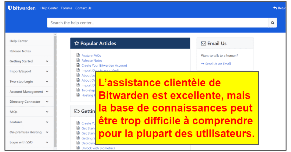 Comparatif LastPass/Bitwarden : Assistance clientèle