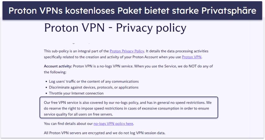 🥈2. Proton VPN — Großartige kostenlose Version mit unbegrenztem datenvolumen + hohen Geschwindigkeiten