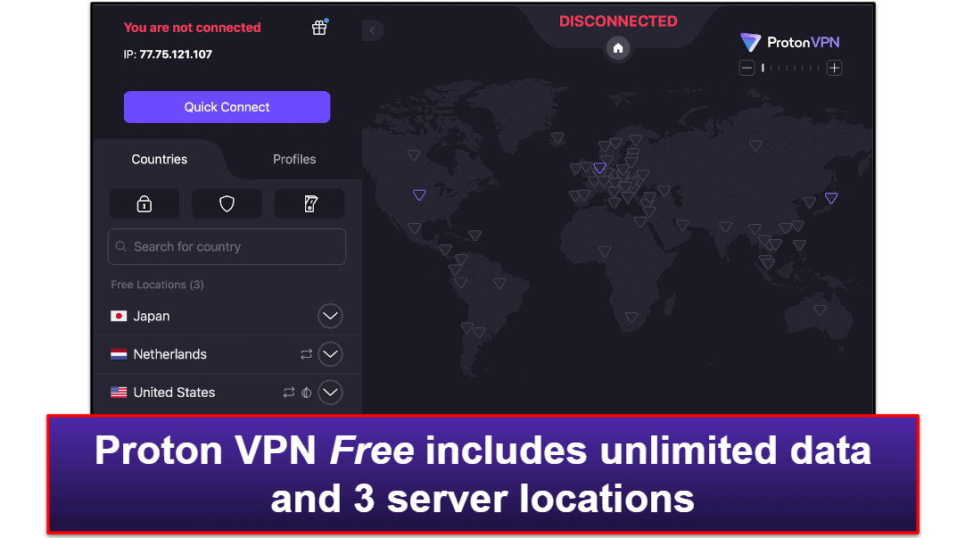 4. Proton VPN — Great Free Plan With Unlimited Data
