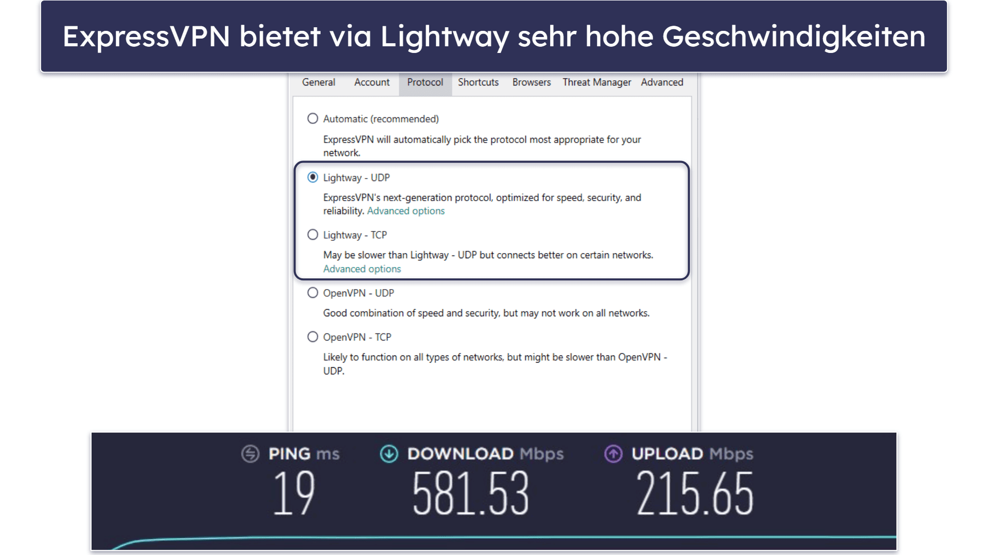 🥇1. ExpressVPN – das beste VPN im Jahr 2026