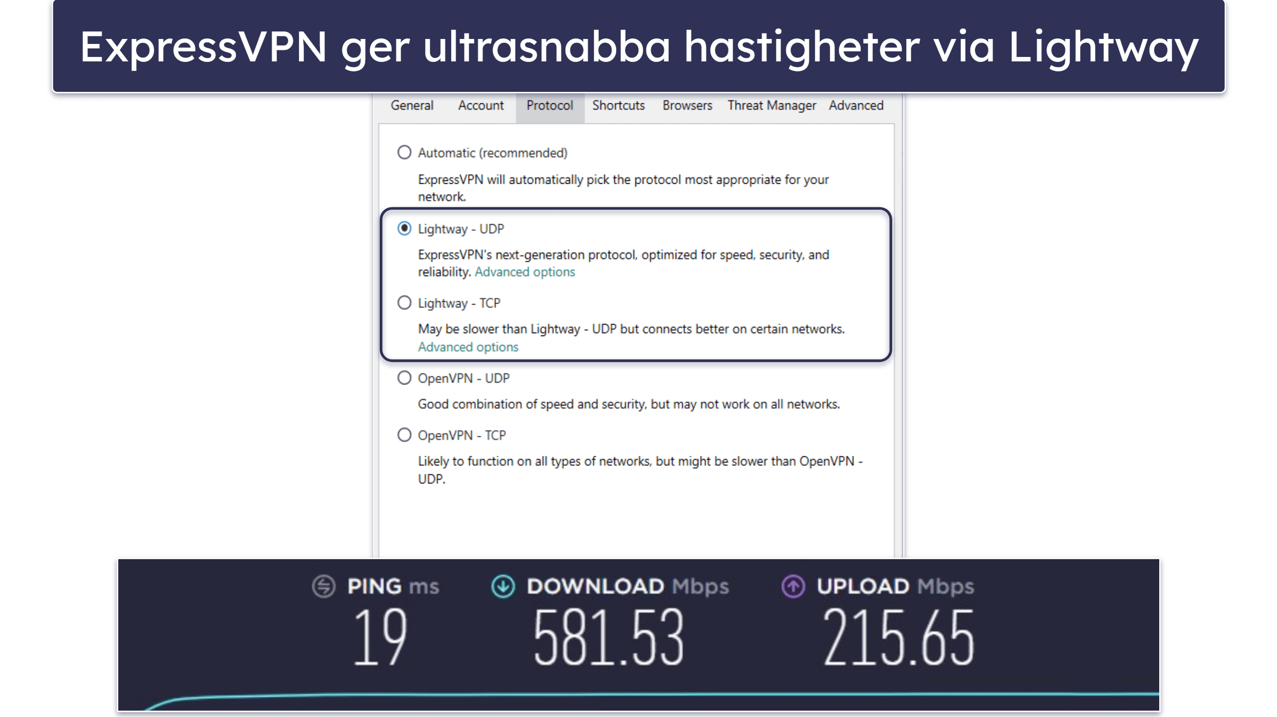 🥇1. ExpressVPN — Bästa övergripande VPN 2026