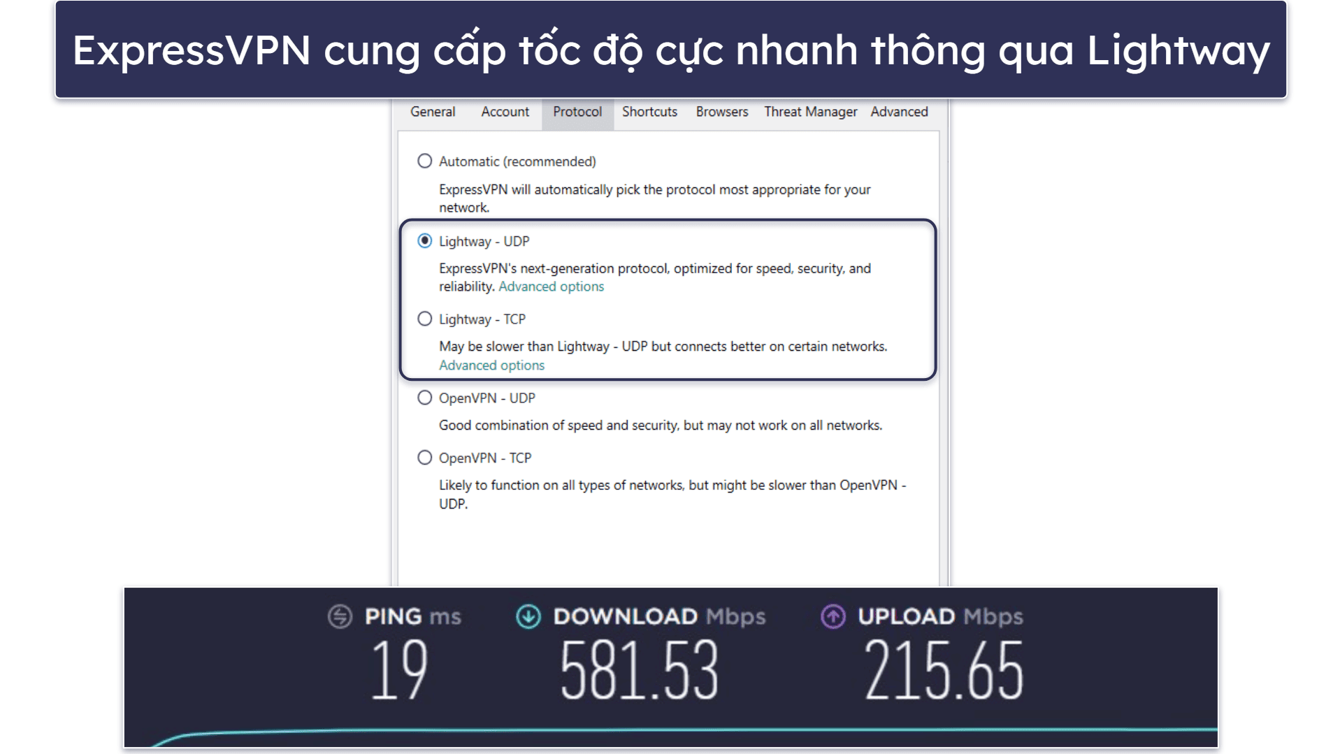 🥇1. ExpressVPN — VPN tốt nhất 2026 về tổng thể